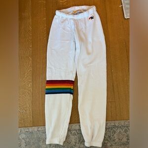 Aviator nation white joggers !